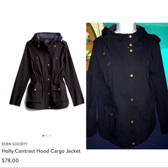 Holly Contrast Hood Cargo Jacket Medium 